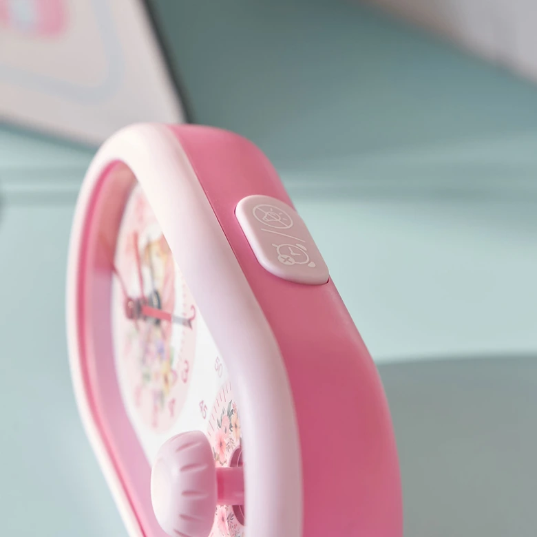 Kinderuhr Tischuhr mit Wecker und Timer-Funktion, Einhorn rosa, 16x9,5 cm 