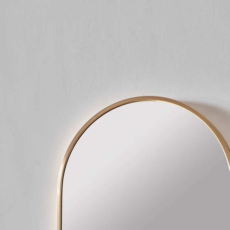 Wandspiegel gold gebogen - Glasgow - 30x90 cm 