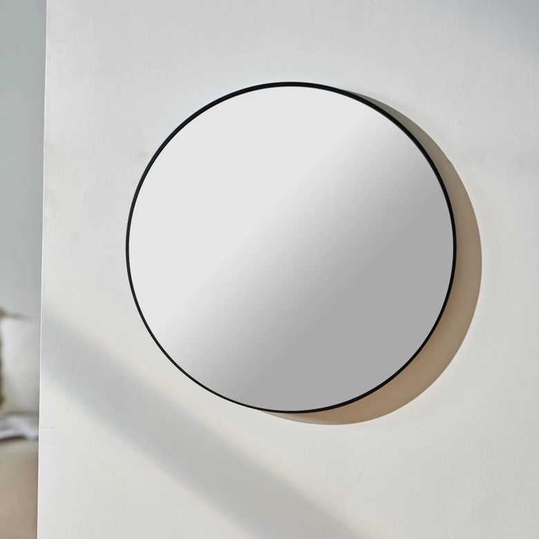 Wandspiegel rund schwarz modern - Singapur - Ø 60 cm 