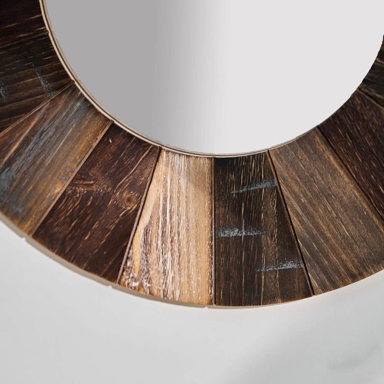 Wandspiegel rund Holz - Melbourne - Ø 60 cm 