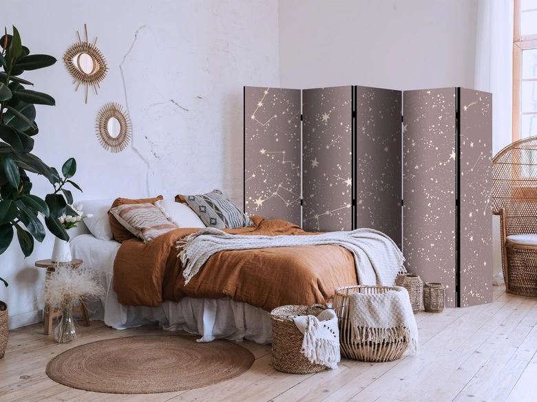 Paravent, Raumteiler freistehend, Trennwand - Night Sky: Artistic Constellations 