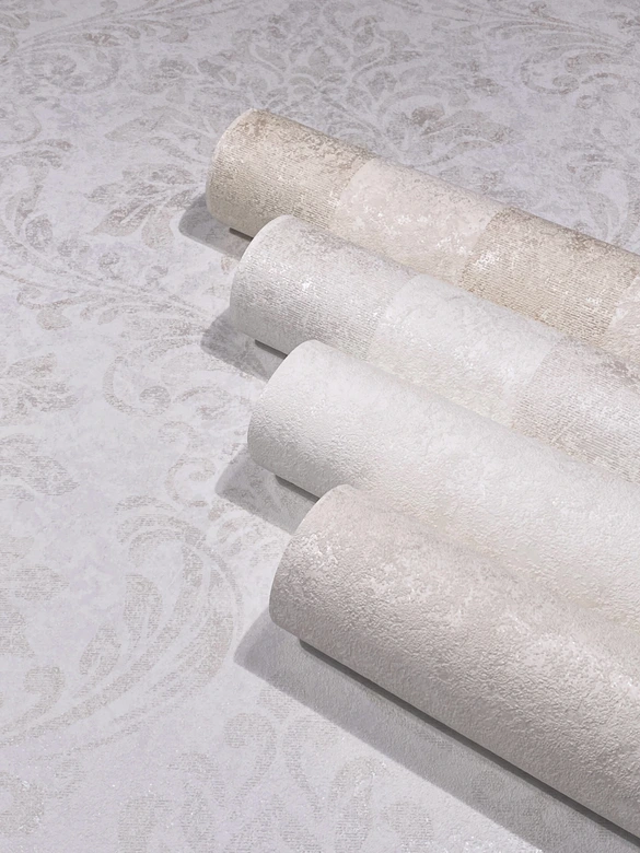 non-woven wallpaper white beige ornamental for living room bedroom office marburg wallpaper 