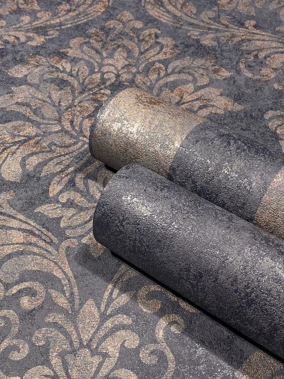 non-woven wallpaper black brown ornamental for living room bedroom office marburg wallpaper 