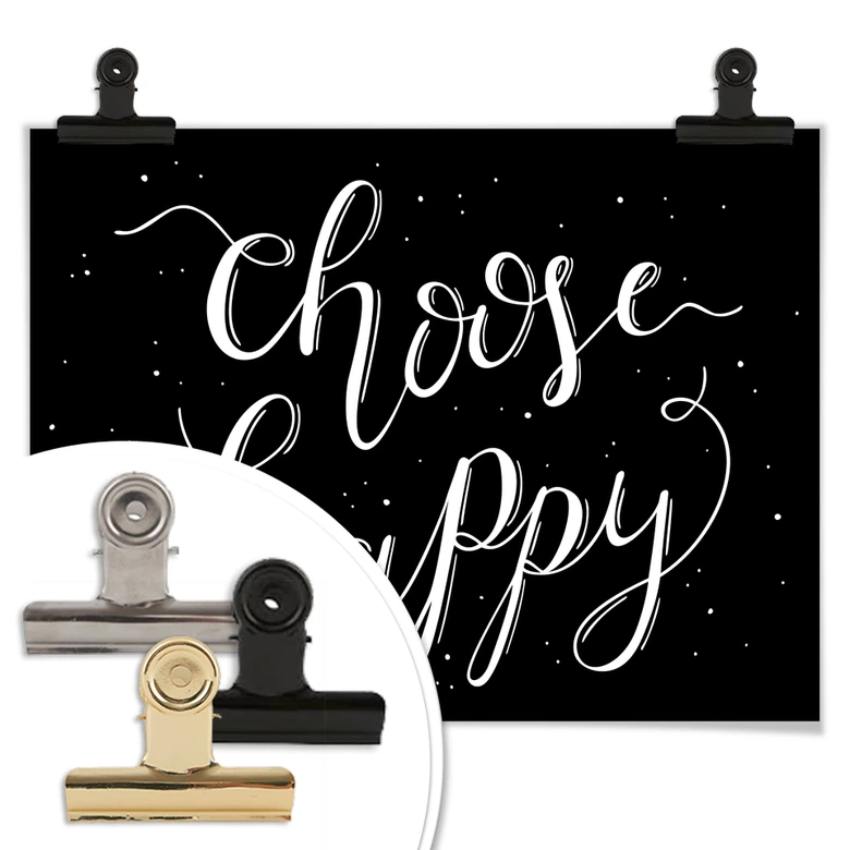 Poster Choose Happy - schwarz negativ 