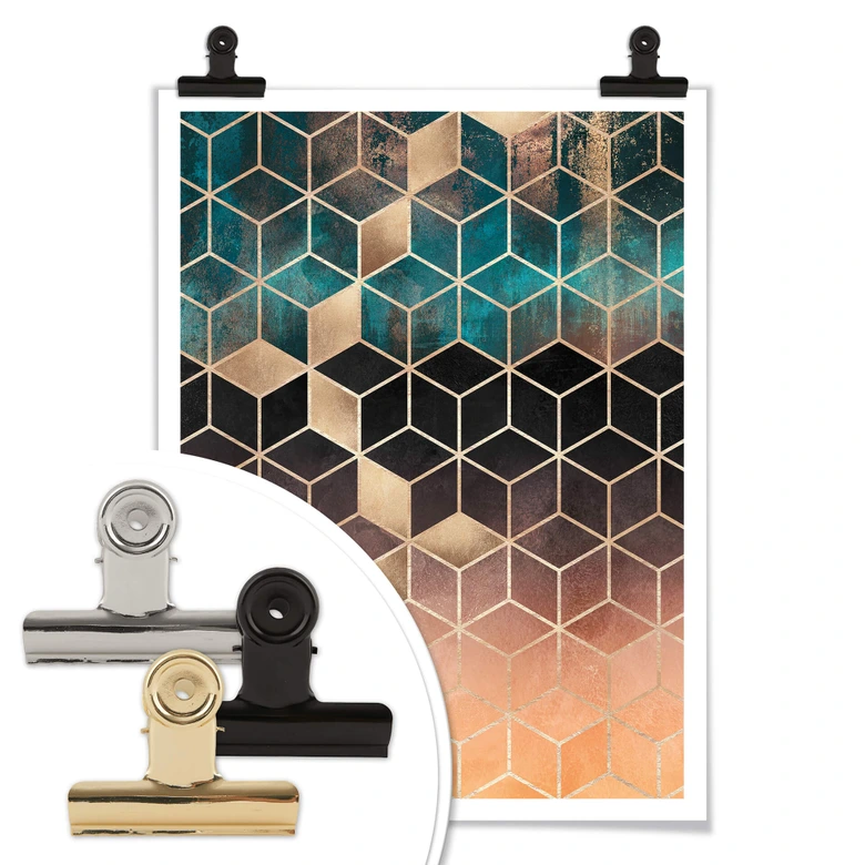 Poster Fredriksson - Goldgrüne Geometrie 