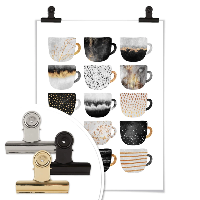 Poster Fredriksson - Kaffeetassen: Pretty Black & Gold 