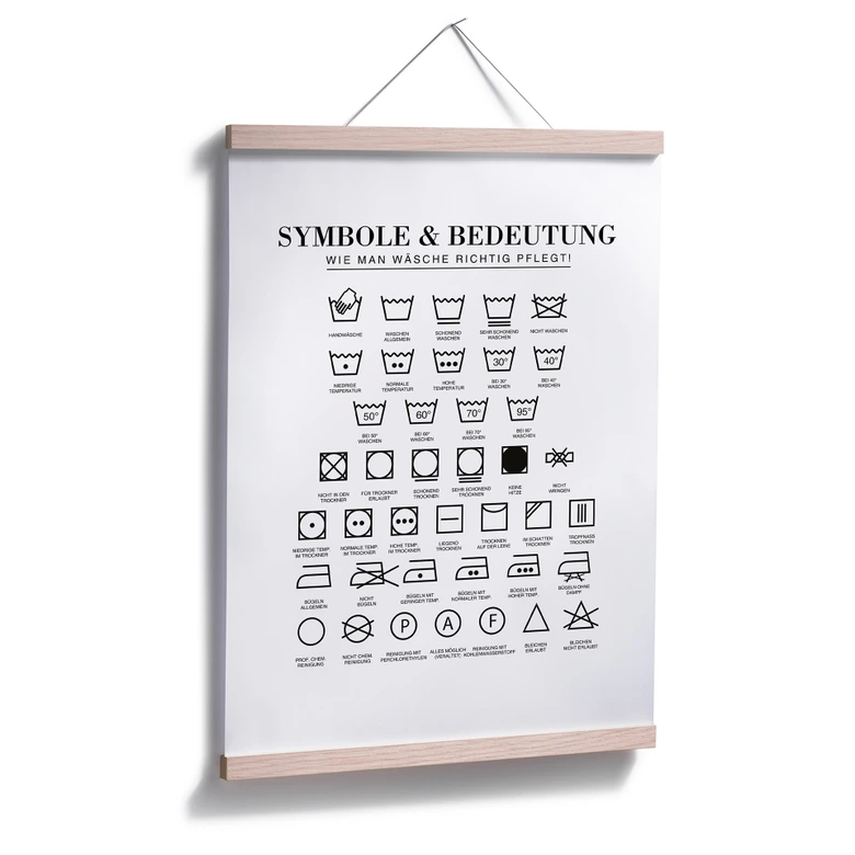 Poster - Symbole - Wie man Wäsche richtig pflegt 