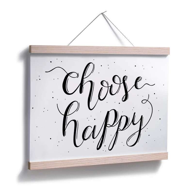 Poster Choose Happy - weiß 