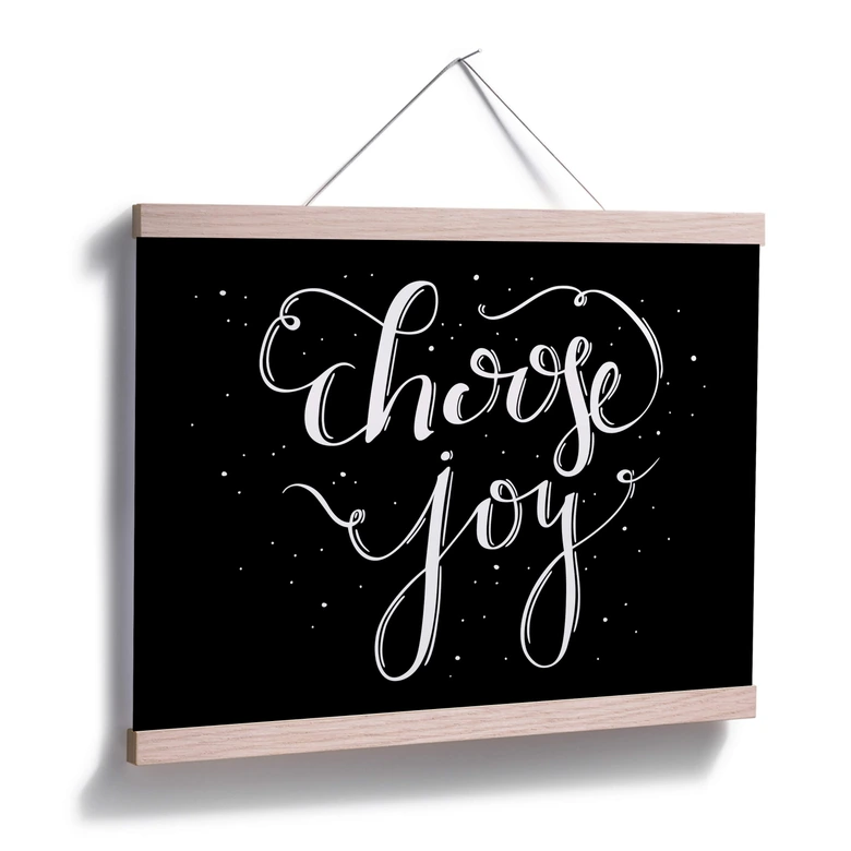 Poster Choose Joy - schwarz negativ 