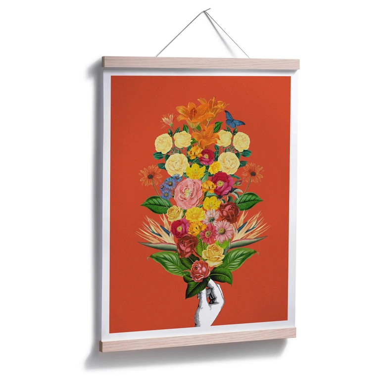 Poster Frida Floral Studio - Botanical Red 