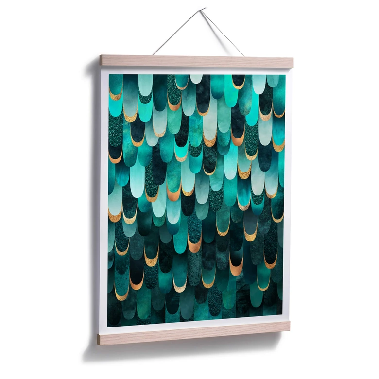 Poster Fredriksson - Plumes turquoise 