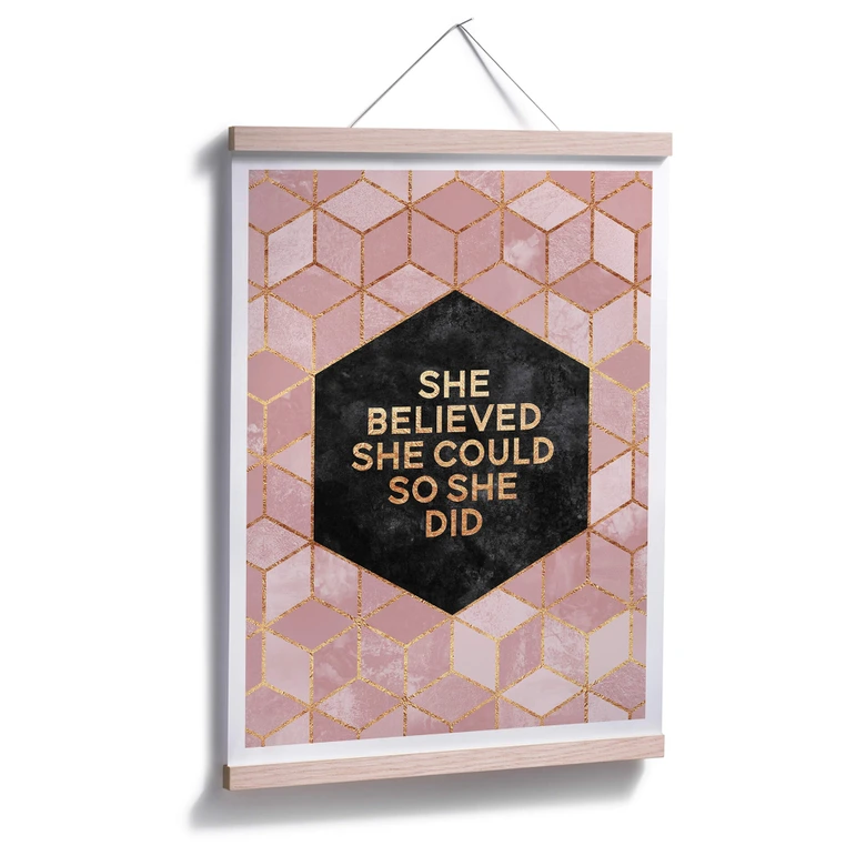 Poster Fredriksson - She Believed - rosa 