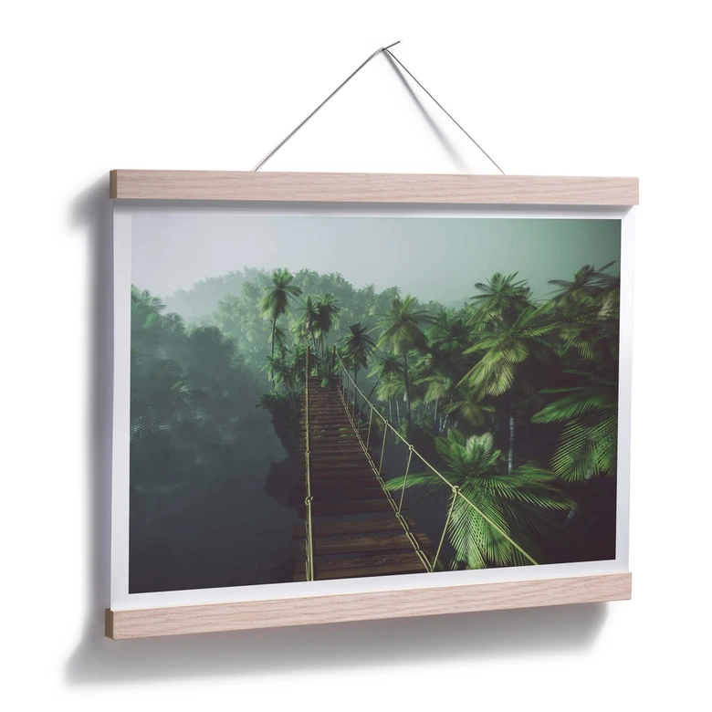 Póster - Puente colgante en la selva 