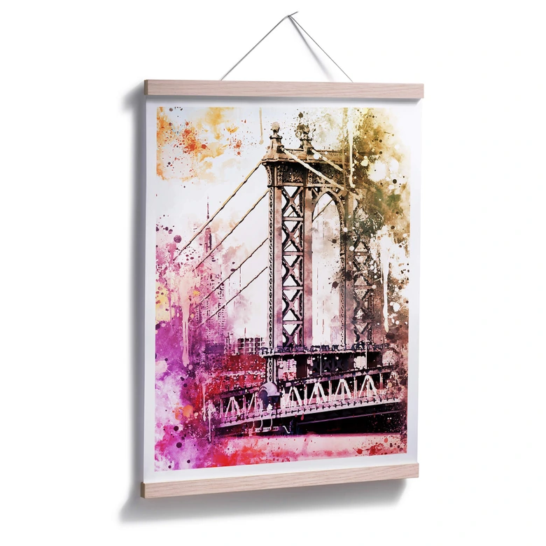 Poster Hugonnard - Watercolour: New York Bridge 