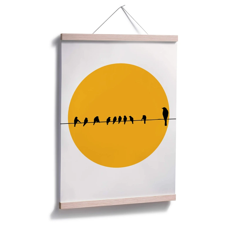 Poster Kubistika - Familie Vogel 