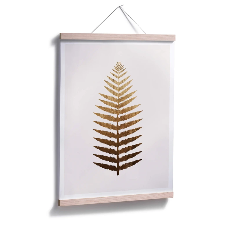 Poster Kubistika – Goldener Farn 