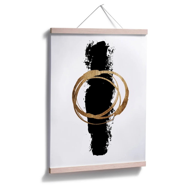 Poster Kubistika - Noir et doré 