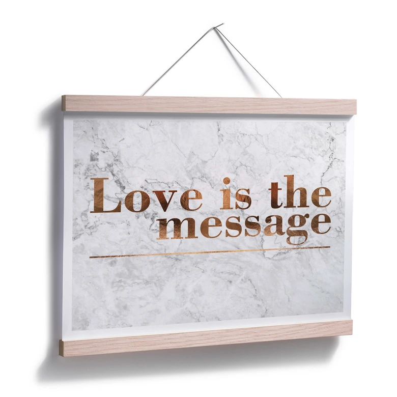 Affiche effet cuivré - Love is the message 