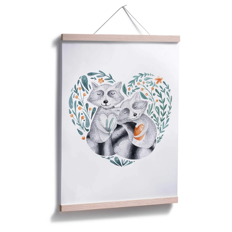 Poster Kvilis - Waschbärliebe 