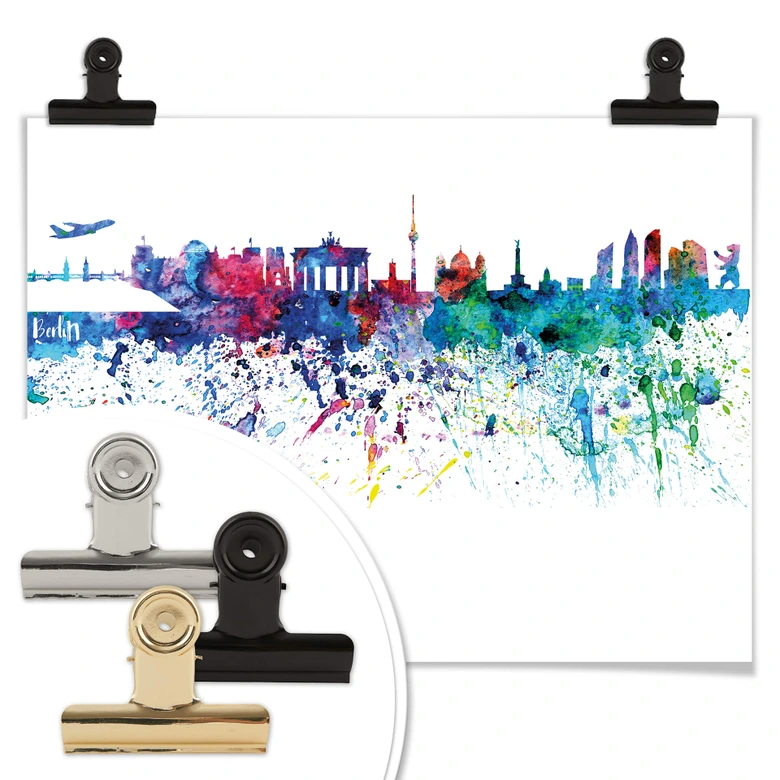 Poster Bleichner - Berlin Aquarell Skyline 