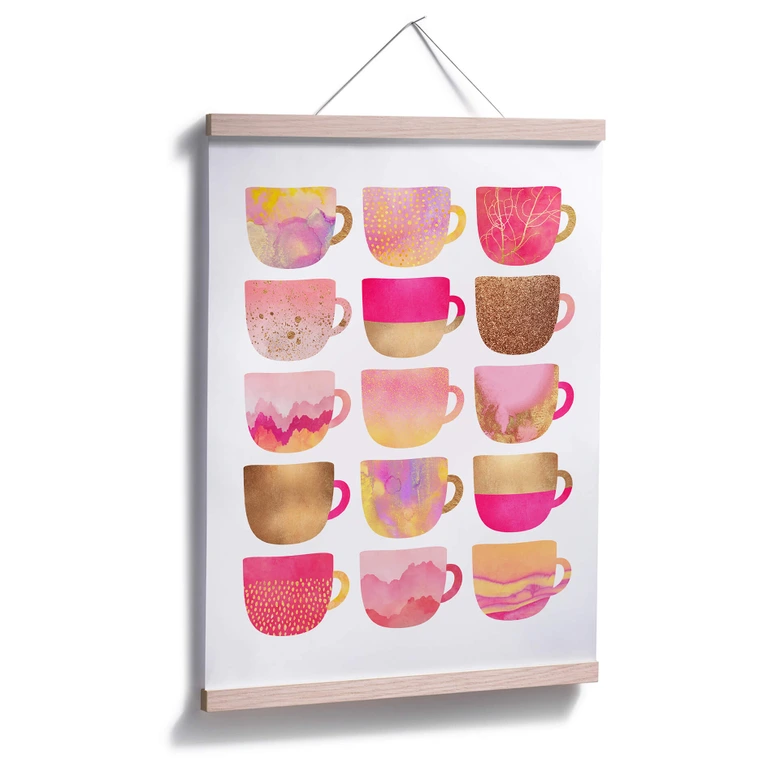 Poster Fredriksson - Kaffeetassen: Pretty Pink 