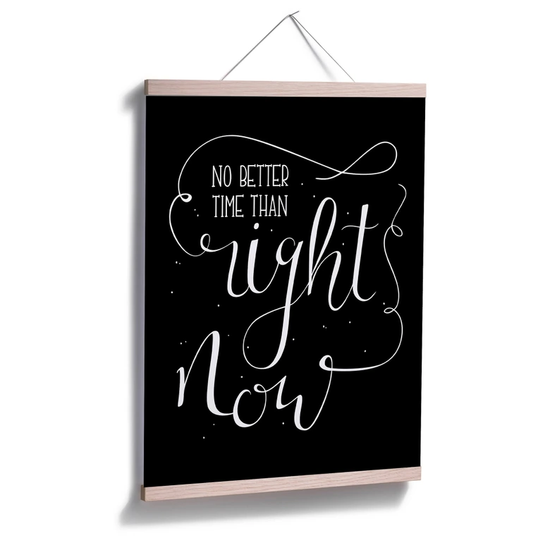 Poster Right now - schwarz negativ 