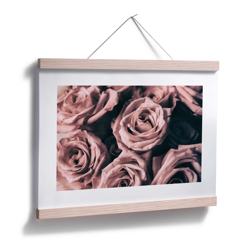 Poster Rosa Rosen im Vintagestil 