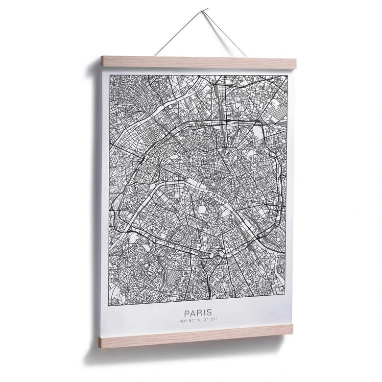 Plakat mapa miasta Paryż 