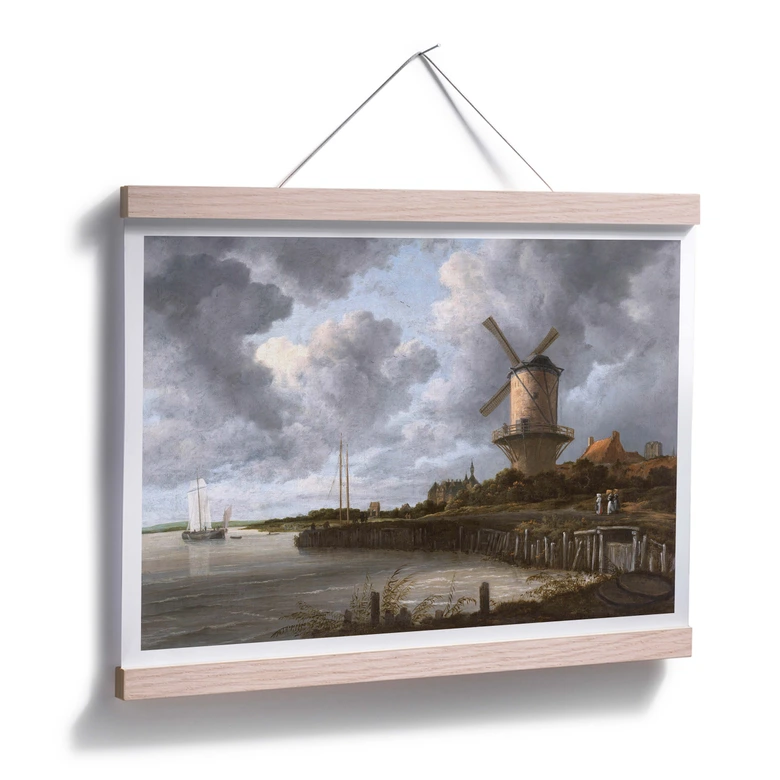 Poster van Ruisdael - Die Windmühle von Wijk bei Duurstede 