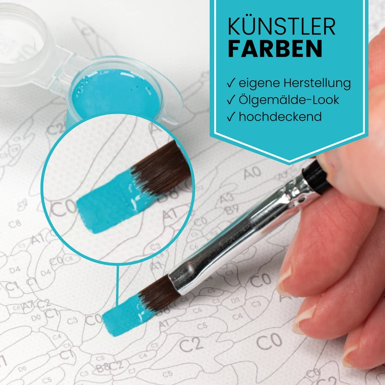 Malen nach Zahlen Leinwandbild - Giraffe Greta  