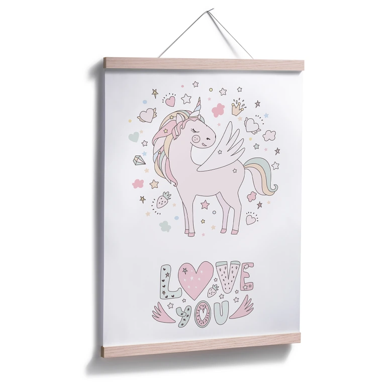 Poster Kvilis - Love you - Einhorn im Liebesglück 