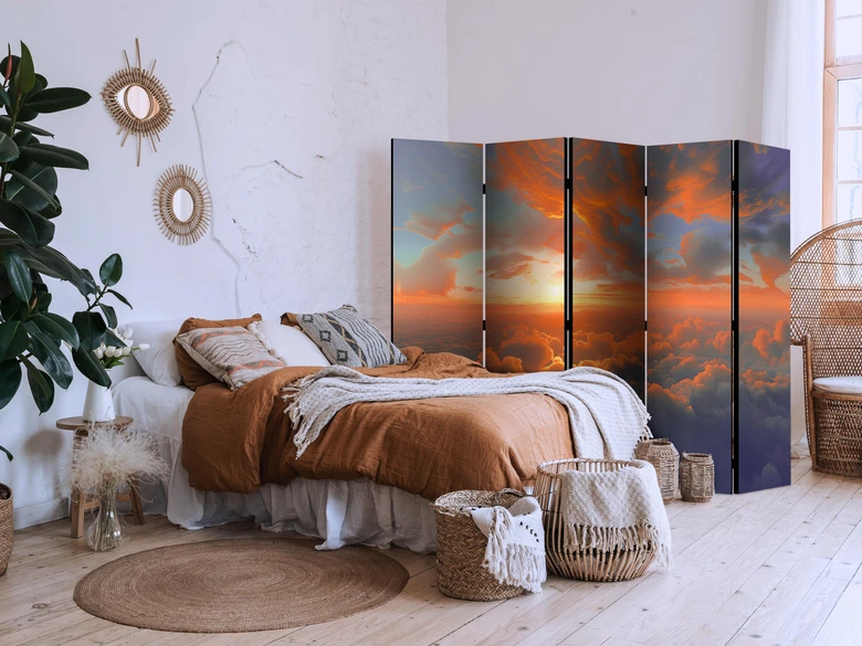 Paravent, Raumteiler freistehend, Trennwand - Dawn Tickles Clouds: Morning Colors 