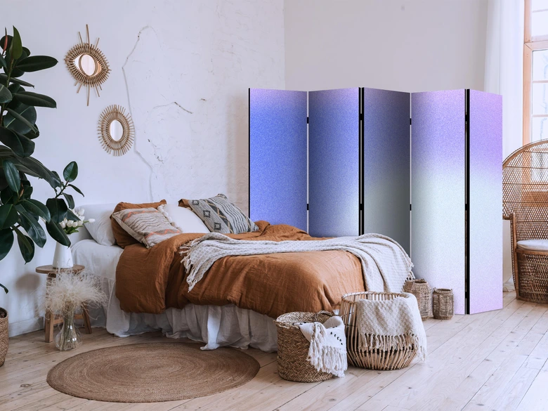 Paravent, Raumteiler freistehend, Trennwand - Heather Mist: Gradient in Violet Shades 
