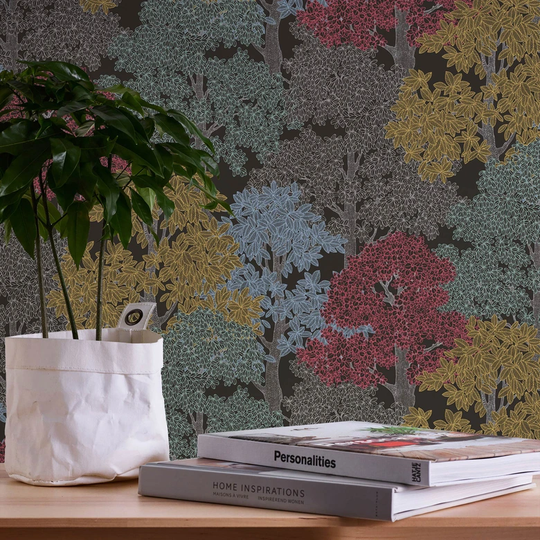 Architects Paper Floral Impression - Papier peint intissé de forêt, brun 