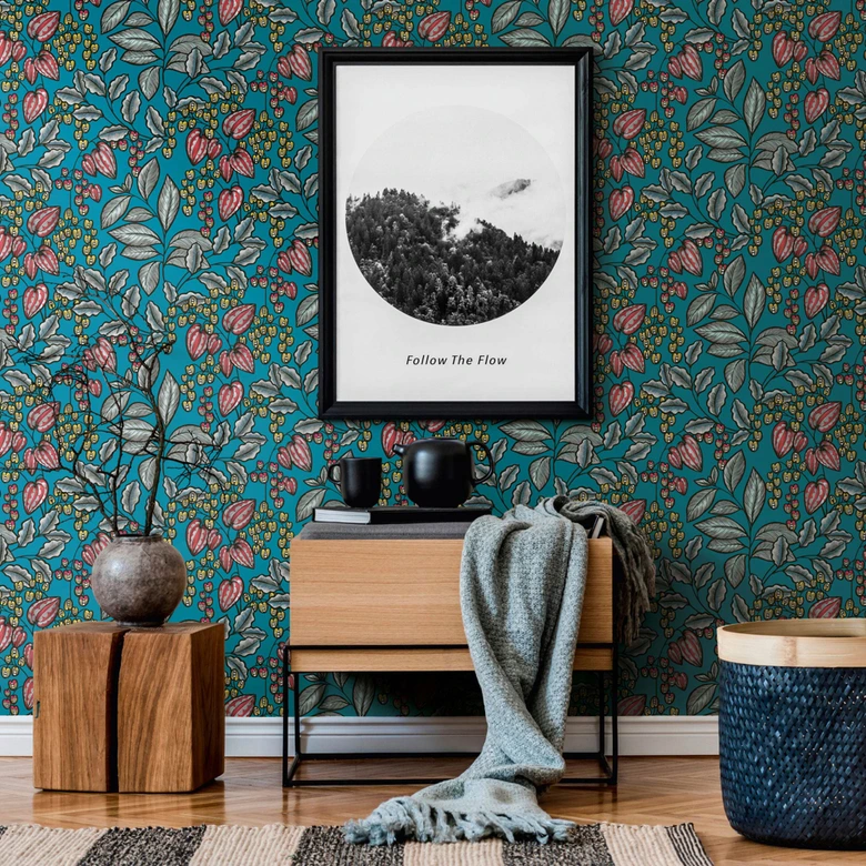 Architects Paper Vliestapete Floral Impression Blumentapete floral blau, gelb, rot, schwarz, weiß 