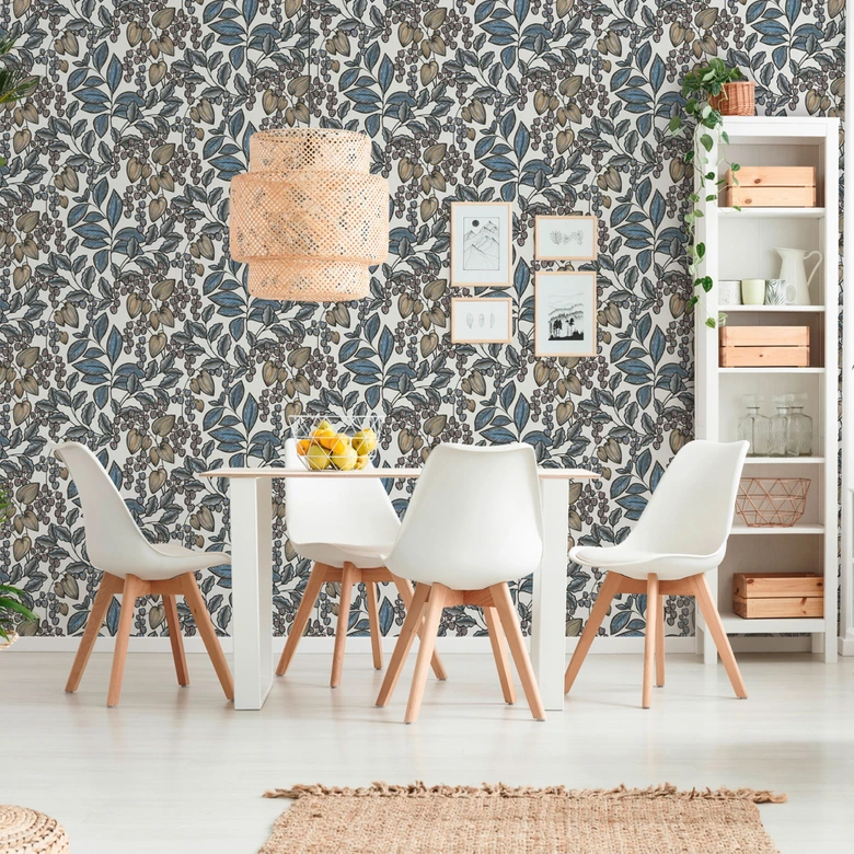 Architects Paper Vliestapete Floral Impression Blumentapete floral blau, weiß, gelb, schwarz 