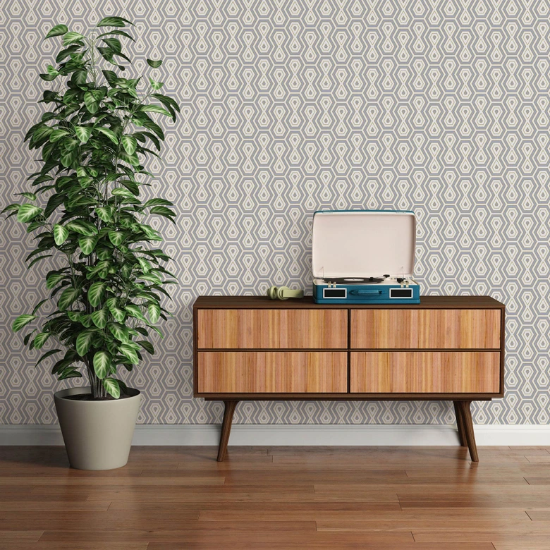 Architects Paper Jungle Chic - Papier peints rétro/vintage, gris 