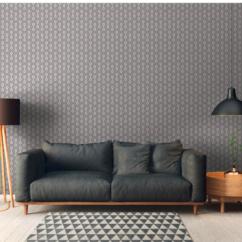 Architects Paper Vliestapete Jungle Chic Retrotapete geometrisch rosa, grau, weiß 