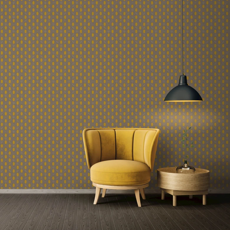 Architects Paper Vliestapete Absolutely Chic grafische Tapete braun, gelb, grau 