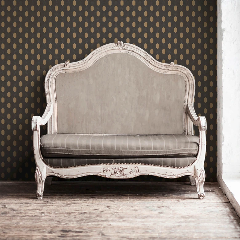 Architects Paper Papier Peint Design Absolutely Chic Graphique Noir Or Marron  
