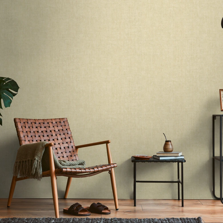 Strukturerad tapet textil look linne beige - diskret Icke-vävd tapet modern 