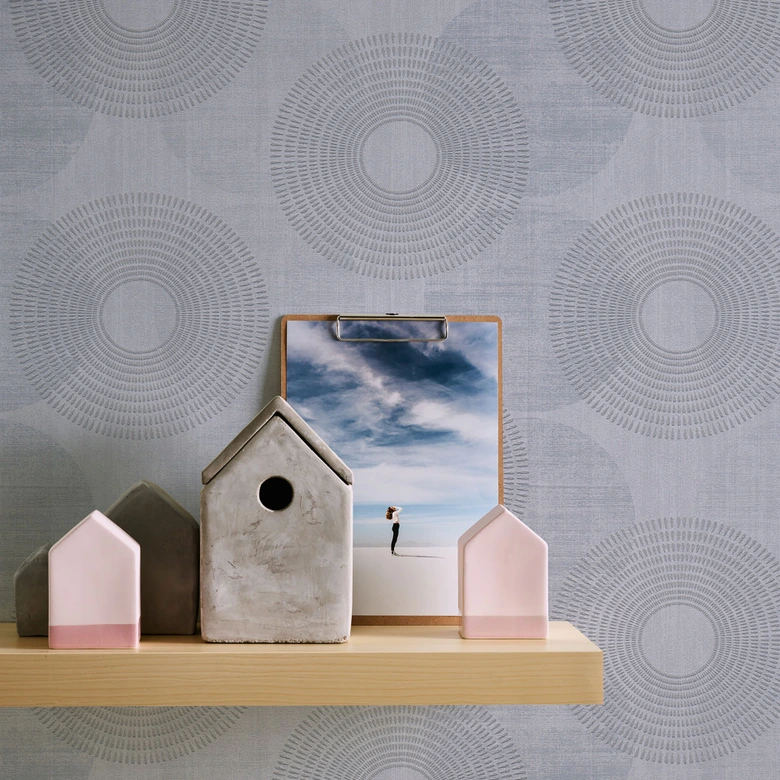 A.S. Création Attractive Papier peint intissé avec des cercles/ronds - gris 