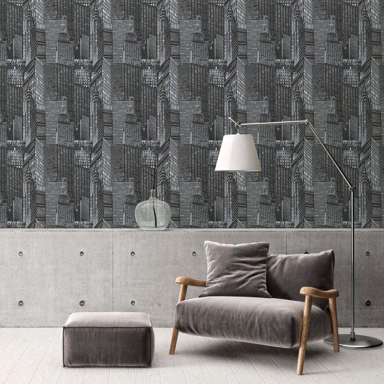 Leuchttapete metallic, schwarz, Vliestapete il Decoro von A.S. Creation 
