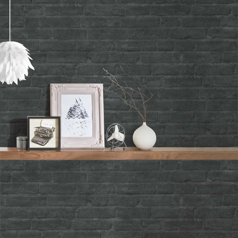 Livingwalls Vliestapete Industrial Tapete in Backstein Optik grau, schwarz, anthrazit 