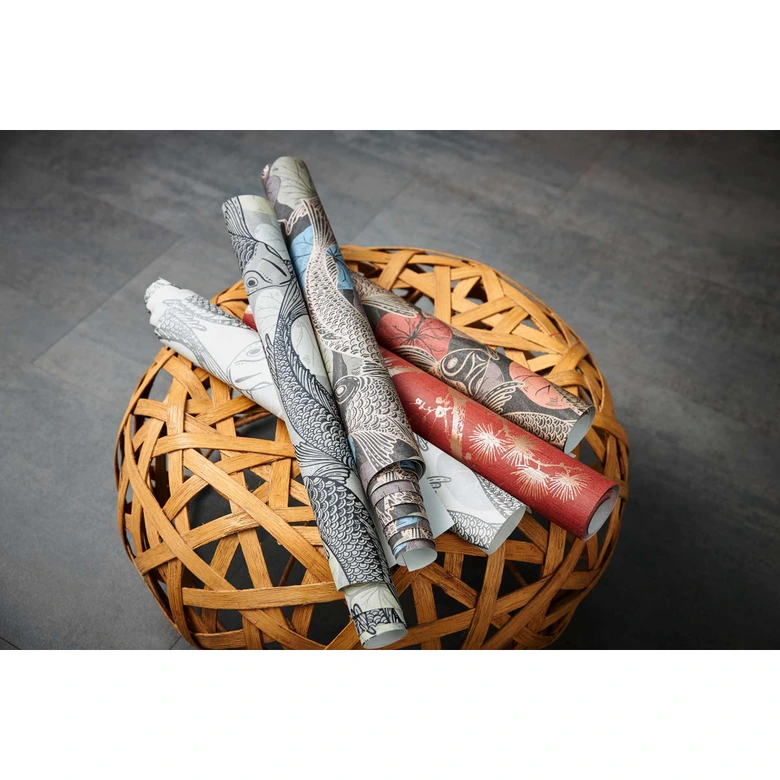 Tapeta flizelinowa Livingwalls Metropolitan Stories azjatycka tapeta z koi Mio Tokyo niebieska, czarna 