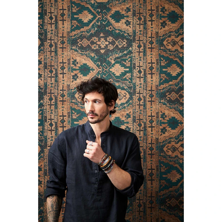 Livingwalls Metropolitan Stories 2 Said - Marrakech Papier peint oriental, Bleu, Vert, Noir 