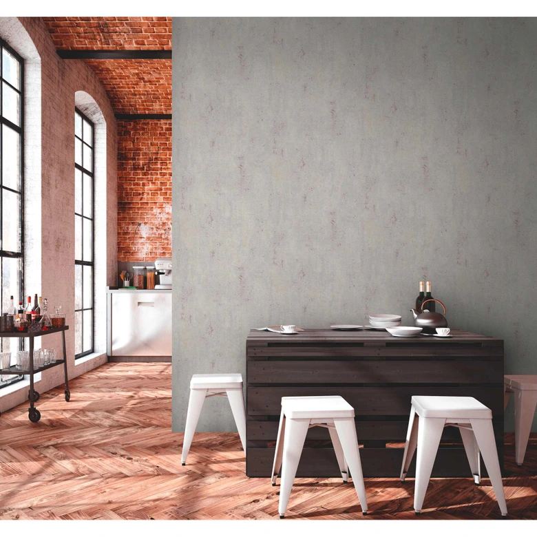 Livingwalls Metropolitan Stories 2 Ava - New York Papier peint effet béton, Beige, Gris, Rouge 