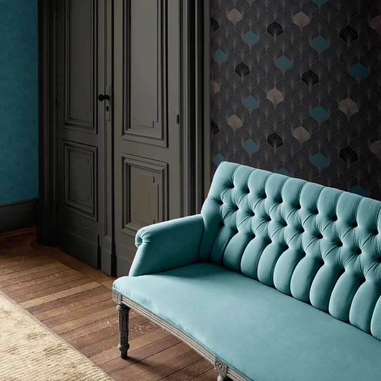 A.S. Création Pop Style Papier peint retro / vintage - Papier peint géométrique or, Noir 