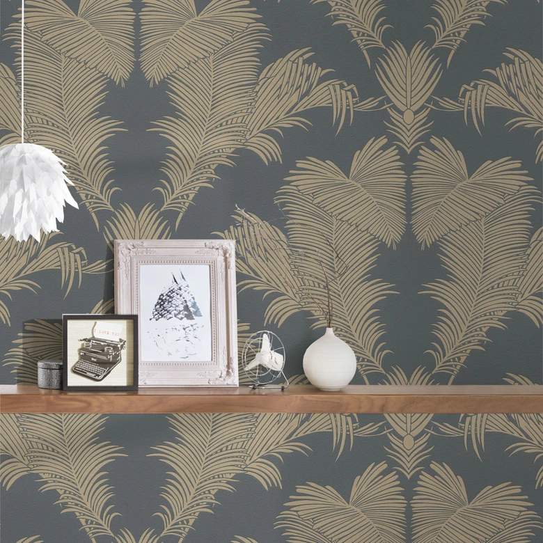 A.S. Création Trendwall 2 - Papier peint intissé fleuris, métallisé 