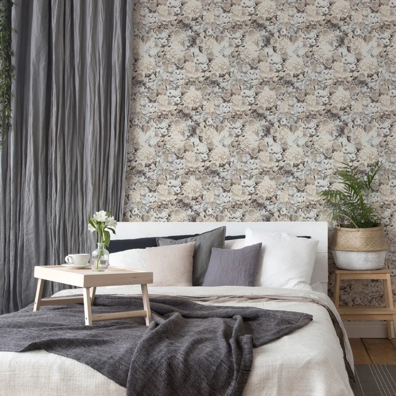 A.S. Création Vliestapete Trendwall 2 Rosentapete floral grau, schwarz, weiß 